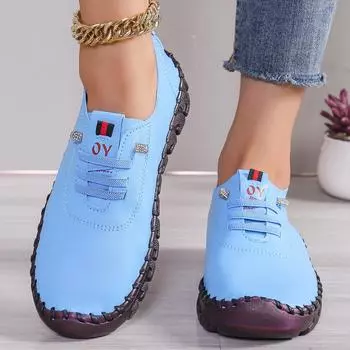 35-45 Женские мягкие лоферы из искусственной кожи Повседневная обувь на шнуровке Кожаные туфли на плоской подошве Изготовленные вручную кожаные туфли-оксфорды с мягкой резиновой подошвой 37