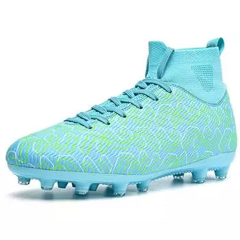 35-45Унисекс футбольные бутсы Молодежные футбольные бутсы большого размера Резиновая мягкая подошва с длинными ногтями AG Профессиональные тренировочные футбольные бутсы с искусственным газоном 38 чёрный