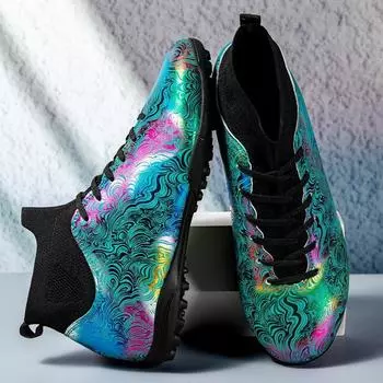 35-46 мужские/женские высокие эластичные носки футбольные бутсы резиновая мягкая подошва с короткими ногтями искусственный газон кожа молодежные детские футбольные бутсы 35 белый