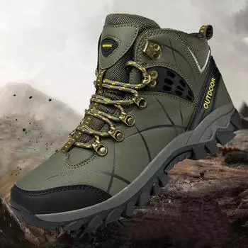 35-46 Пара больших альпинистских ботинок для активного отдыха Повседневная походная обувь с бархатом Теплые высокие хлопковые ботинки Ботинки для снега 35 чёрный