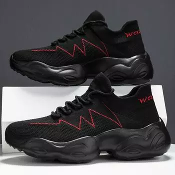 35–47 мужские и женские большие размеры, противоскользящие износостойкие дышащие модные туфли для папы, носки, повседневная спортивная обувь 35 темно-зеленого/чёрный