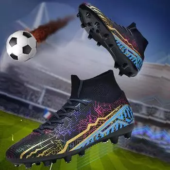 35-47 Новые высококачественные амортизирующие противоскользящие и износостойкие футбольные бутсы для спорта на открытом воздухе с высокими шипами 35 белый