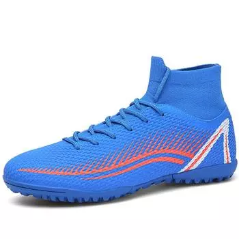 35-47 унисекс футбольные бутсы, высокие эластичные носки, резиновая мягкая подошва, TF футбольные бутсы, детские тренировочные футбольные бутсы 37 белый