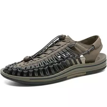 35-48 летние крутые мужские сандалии в стиле ретро, уличная обувь на мягкой подошве для девочек, песочная обувь для мужчин, повседневная обувь для мальчиков, бесплатная доставка 35 хаки