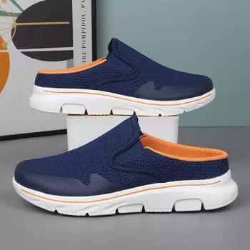 35-48 Мужские/Женские тапочки Мужские полутапочки Летние сетчатые Meter-дышащие мужские черные туфли Mueller 35 светло-бежевый/синий