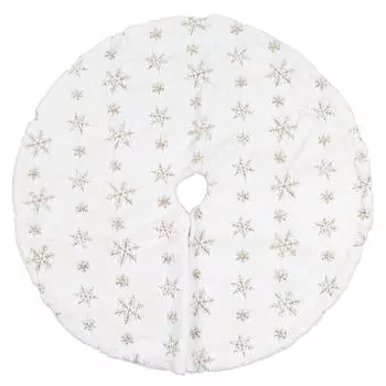 35,4-дюймовая юбка для рождественской елки круглой формы, мягкая и удобная белая подставка для рождественской елки, коврик для дома золотистый