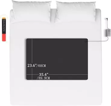 35,4 x23,6 Заземляющий коврик для кровати, заземляющий коврик, заземляющая подушка для улучшения сна, улучшения кровообращения, сбалансированной энергии, уменьшения боли EU Plug чёрный