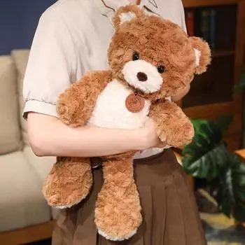 35/50/80 см милые классические плюшевые игрушки медведя кавайные бирки-коготи медведя ожерелье плюшевая подушка медведь мягкие куклы для детей девочек подарок 35cm коричневый