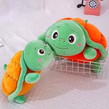 35/50см Черепаха Плюшевая подушка Мультяшная кукла Декоративное уютное прикосновение Изысканное чучело животного Ребенок Умиротворение Игрушка Дети Подарок 35cm жёлтый