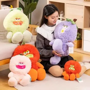 35/55/70 см креативные фрукты овощи плюшевые игрушки яблоко баклажан редис хурма мягкая плюшевая кукла подарок ребенку 35m розовый