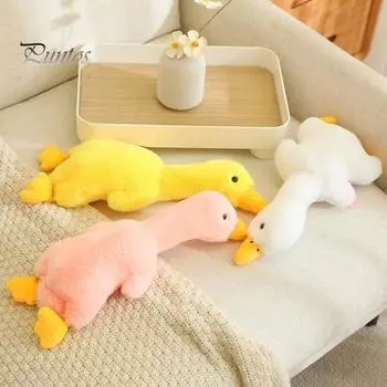 35/55/90 см мягкая игрушка утка мягкая плюшевая утка плюшевая пищащая игрушка сенсорное развитие игрушка рождественский подарок для детей S белый