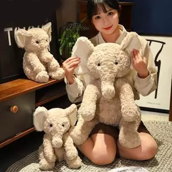 35/55 см сидящий слон, плюшевая игрушка, чучело, плюшевая кукла, спальная подушка, украшение для дома, спальни, дети, подруга, взрослые, подарок на день рождения, Рождественский подарок M