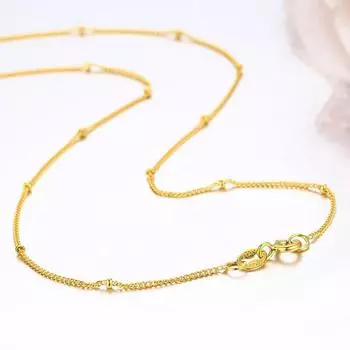 35-80 см крошечные стерлингового серебра 925 пробы с золотыми бусинами, цепочка-колье, ожерелья для женщин и девочек, ювелирные изделия, Kolye Collares Ketting 40cm