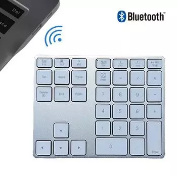 35-клавишная Bluetooth-совместимая цифровая клавиатура, беспроводная перезаряжаемая цифровая клавиатура, цифровая клавиатура для планшета, ноутбука, бухгалтерского учета Silver