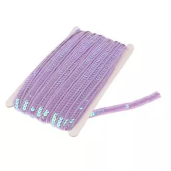 35 м тканевая лента с блестками и блестками, кружевная отделка, вышитая аппликация, светло-фиолетовый as described светло-фиолетовый
