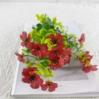 35 Mesh Eucalyptus Violet Mock Bouquet Home Dress Up Photography Props Wedding Camping Decoration красный