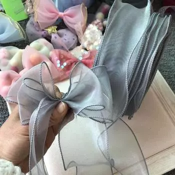 35 метров романтической волнистой ленты из шифоновой пряжи, прозрачный полупрозрачный тюль для аксессуаров для волос ручной работы, банта, букета, подарочной упаковки 35meters