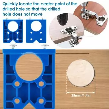 35 мм направляющая для сверления отверстий под петли локатор кондуктор для сверления петель сверлильные биты высокоточный открыватель отверстий для дверей инструмент для шкафов аксессуары популярный синий