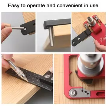 35 мм расточный инструмент для петель, дырокол для деревообработки, направляющая для сверления отверстий, локатор с приспособлением красный