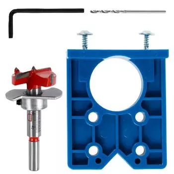 35 мм скрытый шаблон для дверных петель, локатор для открывания дверных петель с винтовым сверлом, точный шаблон для фиксирующего дюбеля, направляющая для сверления