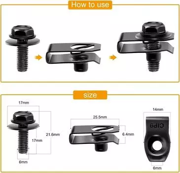 35 шт. болтов для кузова автомобиля и зажимов U-образных гаек, крышка двигателя, поддон, брызговик, бампер, фиксатор крыла, крепеж, заклепочные винты