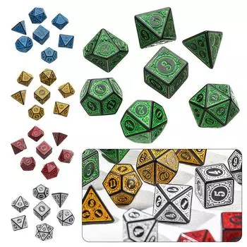 35 шт. D4 D6 D8 D10 D12 D20 для TRPG DND многогранные блестящие переливающиеся кубики набор игровых аксессуаров