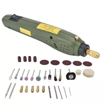 35 шт. Мини-дрель с низким напряжением, медный мотор, полировальные принадлежности для металла, камня, GlassUK Plug