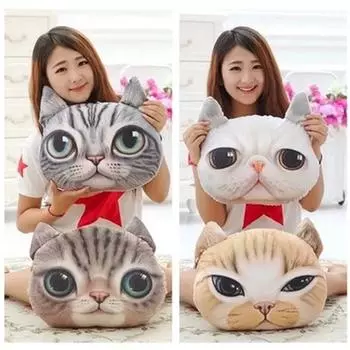 35 см * 36 см 3D милые мультяшные животные, собаки, кошки, креативная подушка для автомобиля, домашний декор, автомобильный Стайлинг, спинка сиденья Cover no filling