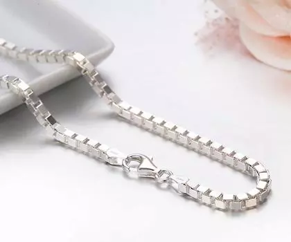 35 см -80 см 3 мм настоящее цельное чистое серебро 925 пробы цепочка-коробка ожерелье для женщин и мужчин ювелирные изделия колье Kolye Collares Off White Ketting 35cm 3mm