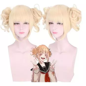 35 см Hero Academy Cross My Body Himiko Toga парик с шиньоном Косплей Костюм Boku no Hero термостойкие волосы женские парики 32-35CM бежевый