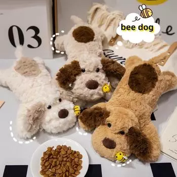35 см мультяшная милая плюшевая игрушка в виде собаки-пчелы, пушистая настоящая мягкая игрушка в виде щенка, подушка для детей, игрушка на день рождения, забавный подарок, декор комнаты 35cm белый