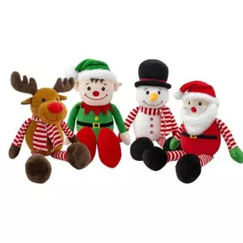 35 см Рождественская мягкая кукла Санта Клаус Эльф Снеговик Мягкие игрушки для карнавала Фестиваль Подарки для детей Праздничный Декор 35CM