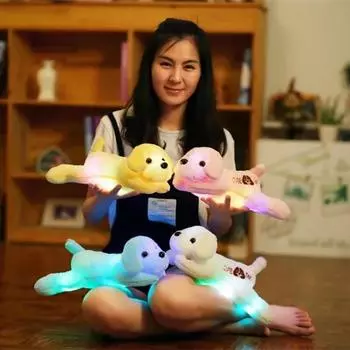 35 см светящаяся плюшевая кукла собака красочная светодиодная светящаяся собака детская игрушка дети девочки подарок кавайный Stu белый