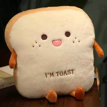 35cm Plush Bread Pillow Soft Toast Simulation Food Doll Warm Hand Cushion Home Decor Cute Kids Toy Birthday Gift 35cm