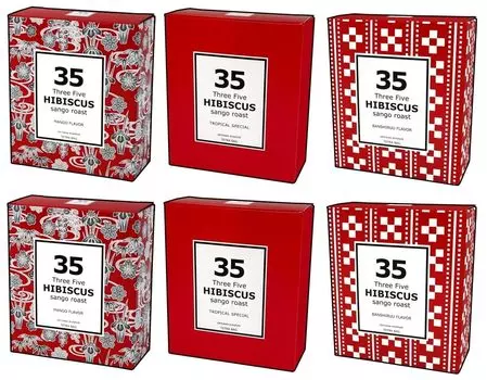 35COFFEE Чай из гибискуса 3 вида ассорти Okinawa Coral Roast Tetra Pack 6 коробок (30 упаковок)