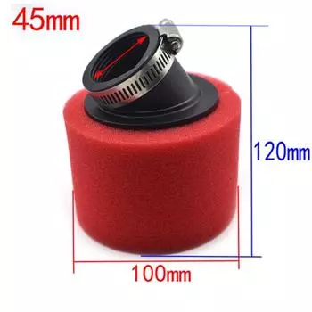 35мм 38мм Черный и Красный Губчатый Очиститель Колено Шейка Воздушный Фильтр Высокопоточный Воздушный Фильтр Поролоновый Воздушный Фильтр Red-Bend 45mm