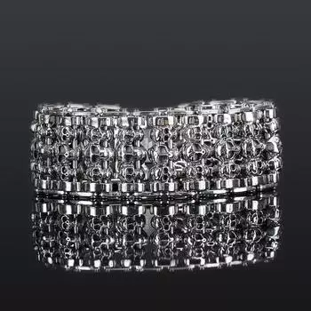 35 мм ширина 316L нержавеющая сталь скелет череп голова звено цепи браслет мужской панк-рок привидение байкер ювелирные изделия мужские браслеты браслеты 21CM серебряный