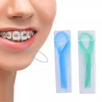 35 шт./компл. зубная нить нитевдеватели иглы зубные скобки держатели проволоки тяга зелёный