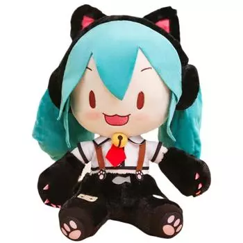 35см Кот Хатсунэ Мику Фуфу Плюшевая Игрушка Мягкая Мяу Мику Кукла Мягкие Аниме Плюшевые Игрушки Подарки на День Рождения Девочке Ребенку 35cm
