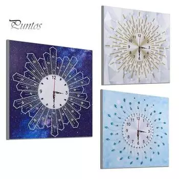 35x35 см настенные часы вышивка крестиком DIY частичная многообразная алмазная живопись декор DZ081