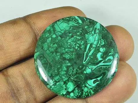 35X35X5MM натуральный малахитовый круглый кабошон драгоценный камень россыпью 60 карат. СК-4587