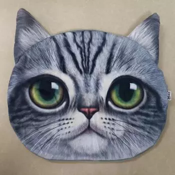 35x36 см 3D Милая подушка для сна в виде кошки, собаки, офиса, чехол для подушки, мультяшная плюшевая мягкая игрушка, детская кукла, моющаяся, для дома, дивана, автомобиля, чехол для подушки