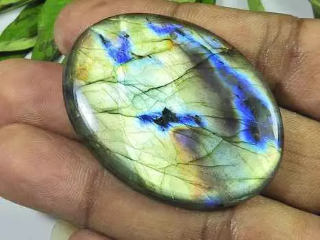 35X40MM Natural Labradorite Multi Purple Oval Cabochon Loose Gemstone 97Cts. SK-4055