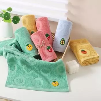 35x75 см мультяшные фрукты наклейка хлопковое полотенце для рук домашний ежедневный подарок мягкая моющая салфетка для лица для взрослых милый впитывающий воду 35x75cm&1pc жёлтый