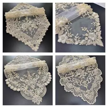 35x83 см Роскошная винтажная овальная вышитая скатерть для гостиной, кофейный столик, поднос для чая, винный сервиз, рождественское украшение для спальни, свадьба 35x83cm