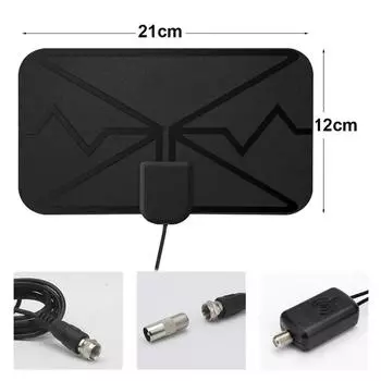 3600 Miles TV Antenna Модернизированная новейшая HDTV Внутренняя цифровая усиленная телевизионная антенна чёрный