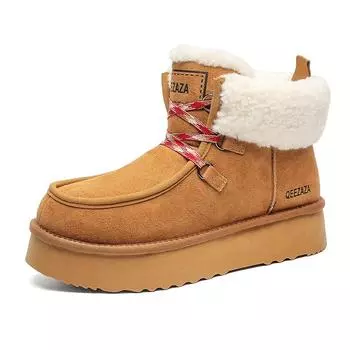 3603 Winter thick-soled snow boots women s Fukala men s and women s couples fashionable cold-proof cotton shoes and velvet warm shoes 35-Female code