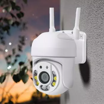 360° 2-мегапиксельная наружная система видеонаблюдения, Wi-Fi, камера безопасности Ptz, беспроводная система ночного видения, IP65, водонепроницаемые камеры наблюдения
