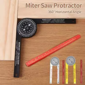 360° Angle Finder Aluminium Alloy Miter Saw Protractor Woodworking Inclinometer Miter Saw Dividing Angle Measuring Device Tool