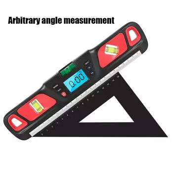 360 degree Angle Finder Protractor Bubble Electric Level Inclinometer Horizontal Scale Ruler Digital Spirit level красный